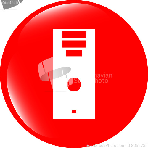 Image of laptop or computer sign web button icon isolated on white