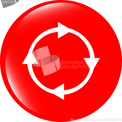 Image of abstract circles lines (arrows) on web glossy icon (button)
