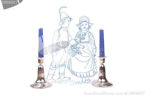 Image of Candleholder and linen 