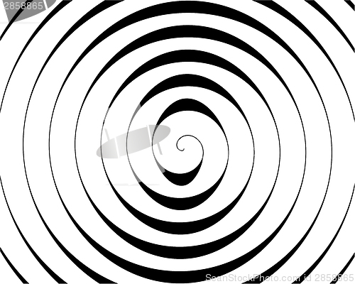 Image of Detail of a black spiral on white background