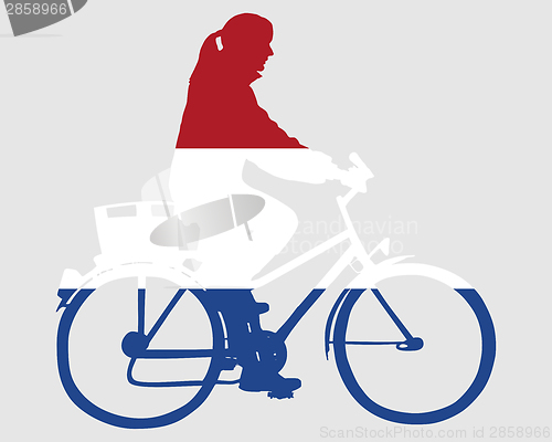 Image of Dutch woman on bike