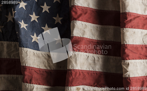 Image of American flag old and worn