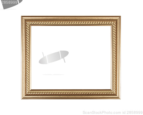 Image of Golden frame isolated on white