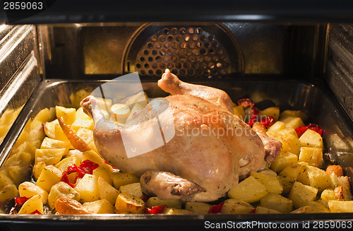 Image of Chicken in the oven