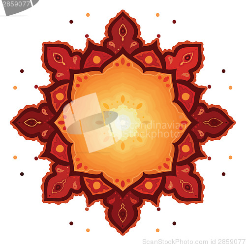 Image of Mandala. Sun pattern.