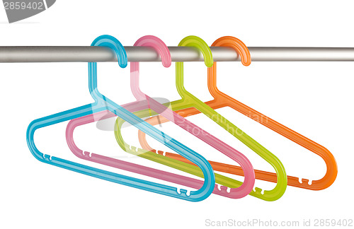 Image of Colorful clothes hangers