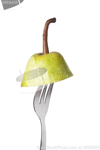 Image of Pear held by a fork