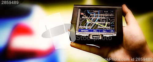 Image of Gps in a man hand.