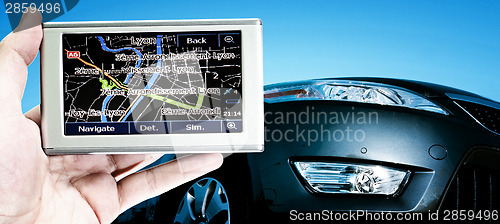 Image of gps in a man hand