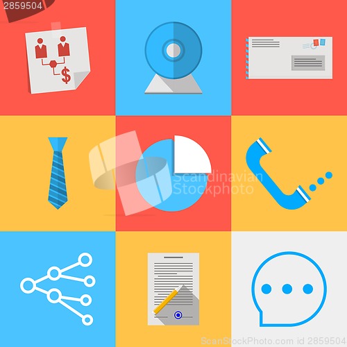 Image of Flat icons for outsource communication