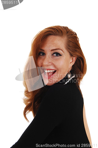 Image of Portrait of smiling woman.