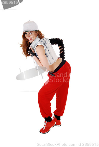 Image of Hip hop girl in profile.