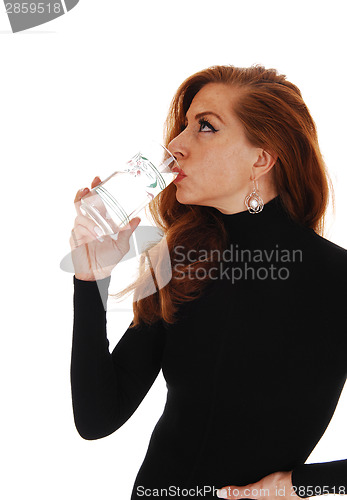 Image of Woman drinking water.