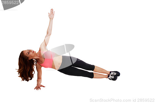 Image of Woman doing leg workout.