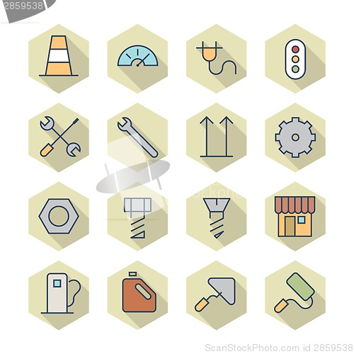 Image of Thin Line Icons For Industrial