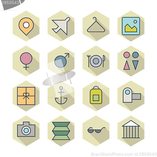 Image of Thin Line Icons For Travel and Resort