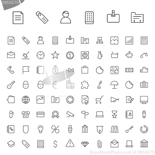 Image of Thin Line Icons For Business and Finance