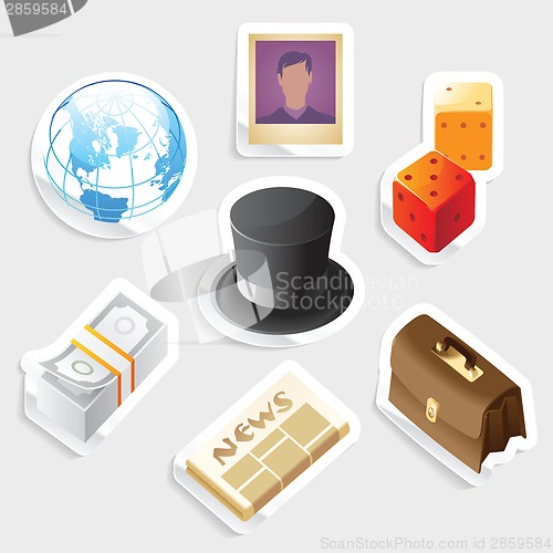 Image of Sticker icon set for global business