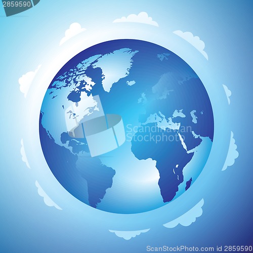 Image of Globe and clouds