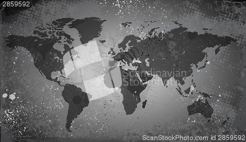 Image of World map on grunge background