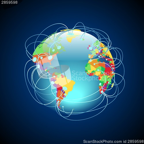 Image of Worldwide connections colorful