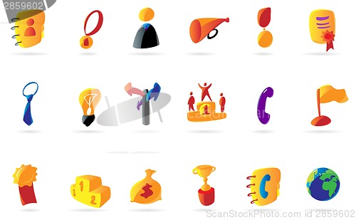 Image of Colorful business and success icons