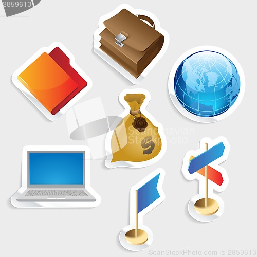 Image of Sticker icon set for business