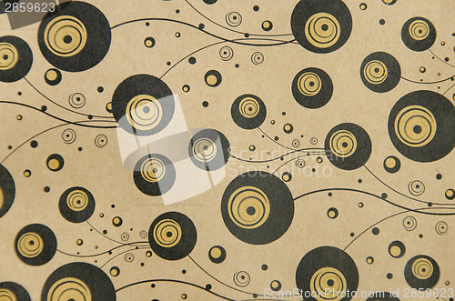 Image of background of paper black gold bubbles curl strip  