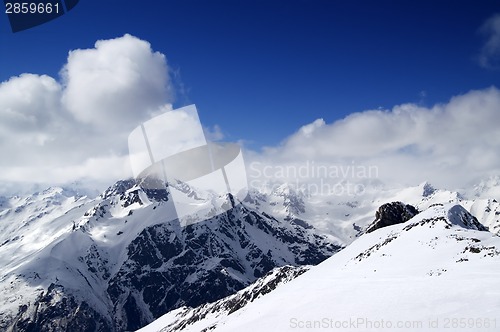 Image of Ski slope at sun day