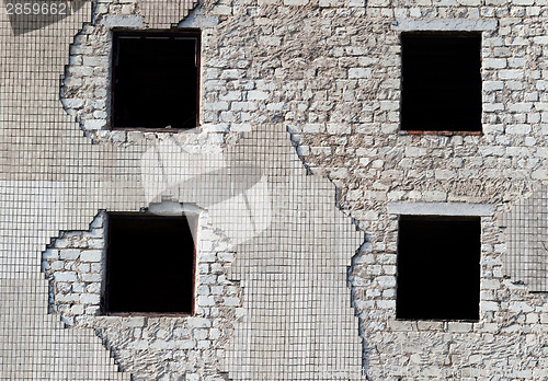 Image of Wall of old destroyed house