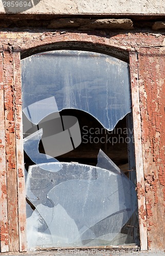 Image of Wooden wall of old destroyed house