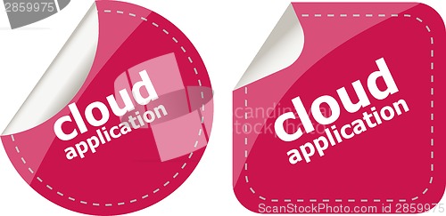Image of cloud application stickers label tag set isolated