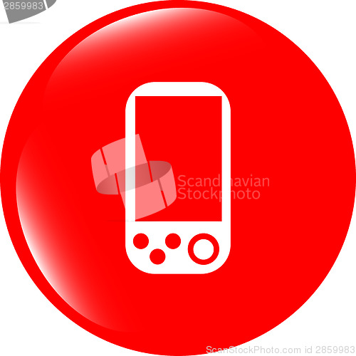 Image of web icon button with smart phone