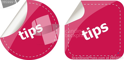 Image of stickers label set business tag with tips word