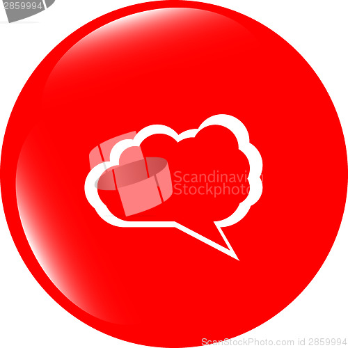Image of abstract cloud on web icon button isolated on white