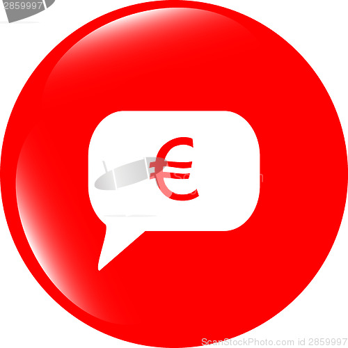 Image of web icon on cloud with euro eur money sign