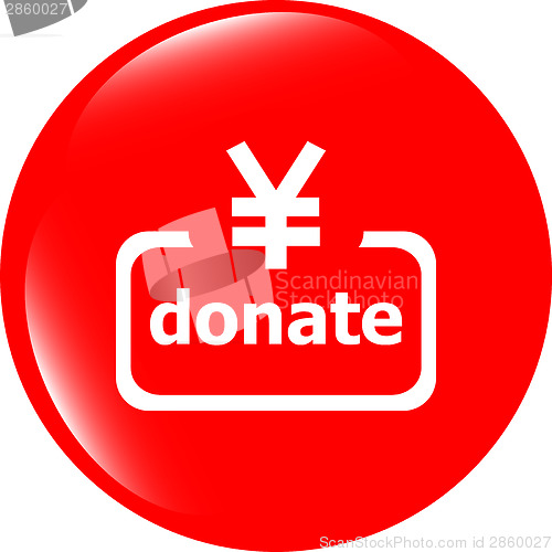 Image of Donate sign icon. yen money symbol. web icon isolated on white