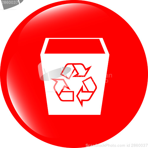 Image of eco recycle bin icon on a white background