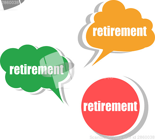 Image of retirement. Set of stickers, labels, tags. Business banners, infographics