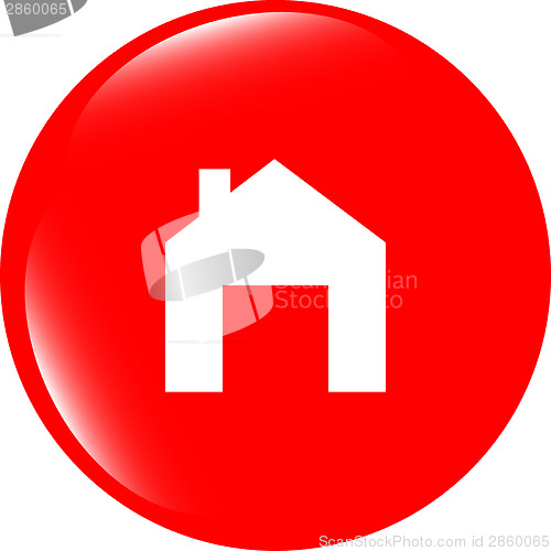 Image of Home web icon, house sign on button