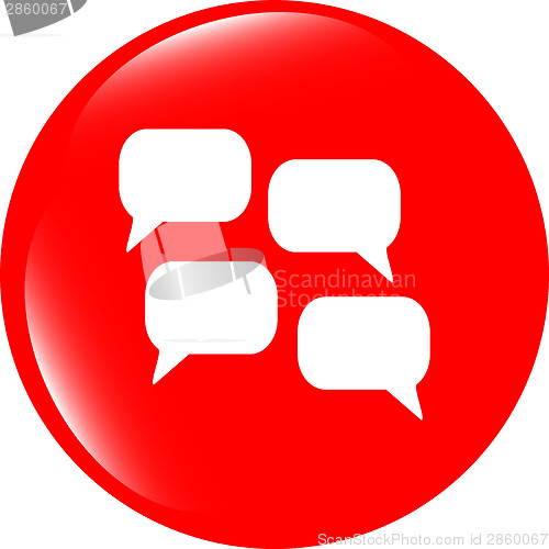 Image of abstract cloud set icon. speech bubbles, symbol. Round button