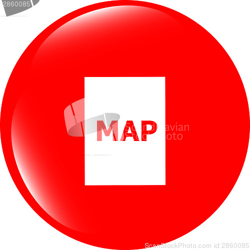 Image of map icon web button with map