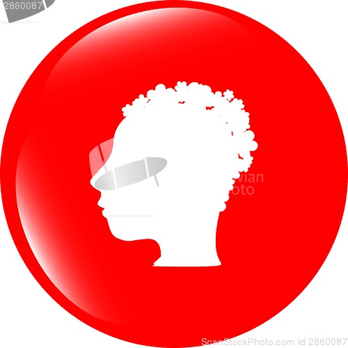 Image of idea people head circle glossy wen icon