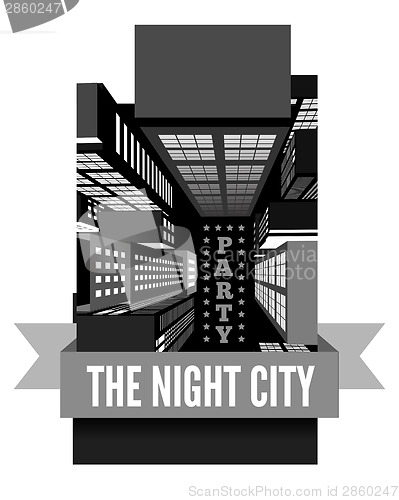 Image of Night in the city. Top view