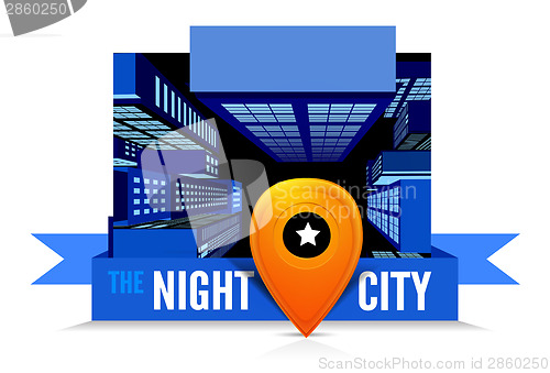 Image of Night in the city. Top view