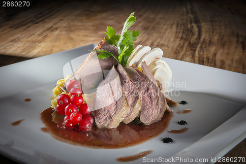Image of Plate with duck breast