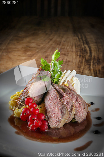 Image of Plate with duck breast