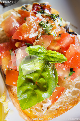 Image of Close-up tomatoe bruschetta