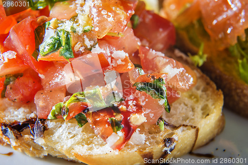 Image of Close-up tomatoe bruschetta