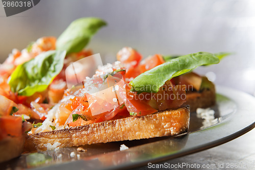 Image of Close-up tomatoe bruschetta